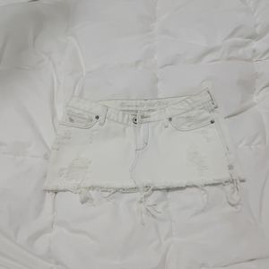 Abercrombie and Fitch White Mini Jean Skirt